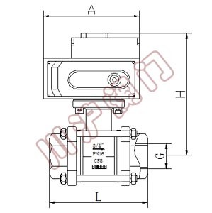 電動內螺紋球閥 結構圖