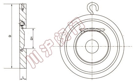 對(duì)夾單瓣旋啟式止回閥結(jié)構(gòu)圖
