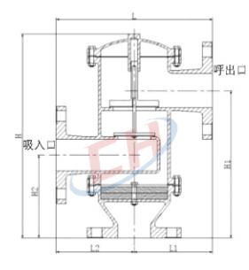 帶雙接管阻火呼吸閥結構圖