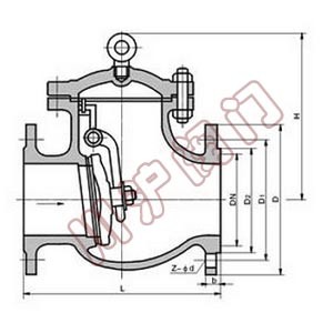 旋啟式法蘭止回閥結構圖